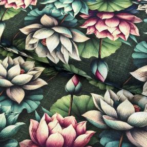 Viskóza s ľanom Marigold design E digital print