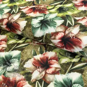 Tkanina wiskozowa z lnem Azalea design C digital print