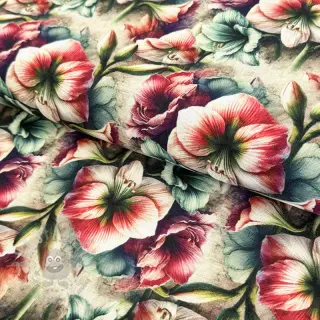 Tkanina wiskozowa z lnem Azalea design A digital print