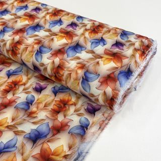 Wiskoza RAYON POPLIN Leafs design D digital print