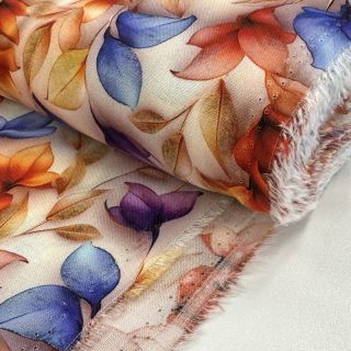 Wiskoza RAYON POPLIN Leafs design D digital print