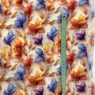 Wiskoza RAYON POPLIN Leafs design D digital print