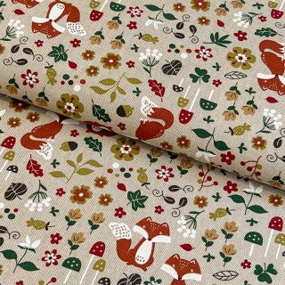 Tkanina dekoracyjna Linenlook Autumn Woodland Fox