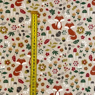 Tkanina dekoracyjna Linenlook Autumn Woodland Fox