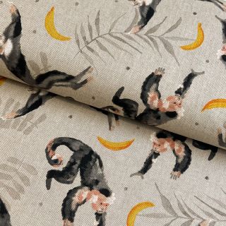 Tkanina dekoracyjna Linenlook Monkey Bananas