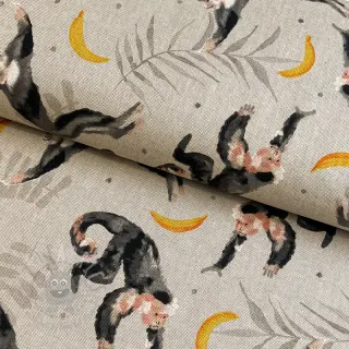 Tkanina dekoracyjna Linenlook Monkey Bananas