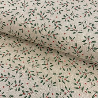 Tkanina dekoracyjna Linenlook Little Holly branch