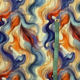 Úplet VISCOSE Silent Flow orange digital print