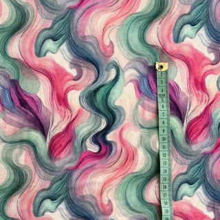 Úplet VISCOSE Silent Flow pink digital print