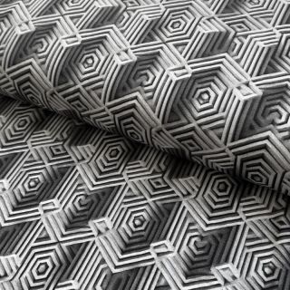 Dzianina WISKOZA Structure grey digital print