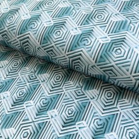 Úplet VISCOSE Structure blue digital print