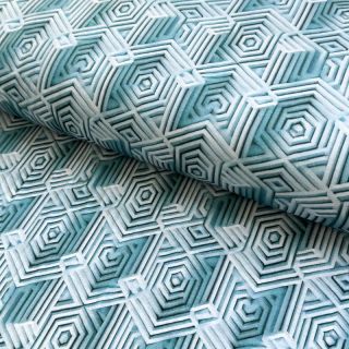 Jersey WISKOZA Structure blue digital print