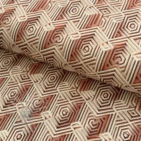 Jersey WISKOZA Structure beige digital print