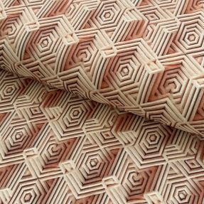 Úplet VISCOSE Structure beige digital print