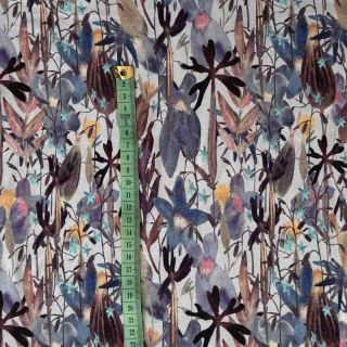 Dzianina WISKOZA Vibrant forest grey digital print