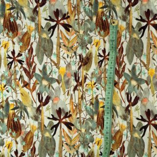 Dzianina WISKOZA Vibrant forest brown digital print