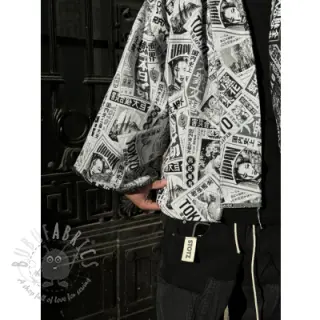 Tkanina dekoracyjna jacquard  Neo noir blanc