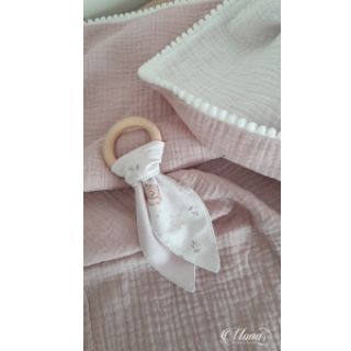 Muślin double gauze old rose ORGANIC