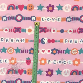 Bawełniana tkanina Love dream pink