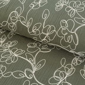 Double gaza/muslin EMBROIDERY Climbing flowers pickle