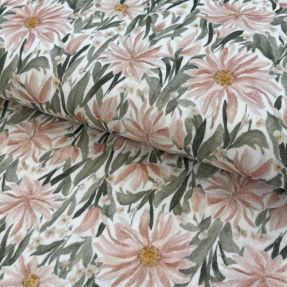 Muślin double gauze Bunches of flowers digital print