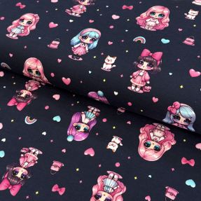 Úplet Dolls navy digital print