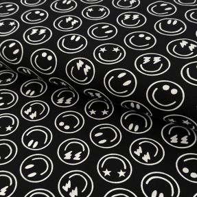Úplet Happy faces black digital print