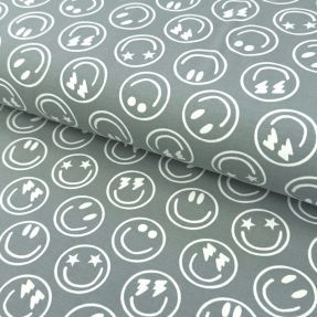 Dzianina Happy faces sage digital print