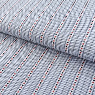 Bawełniana tkanina JACQUARD Hearts light blue