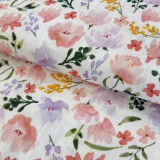 Podwójna gaza/muslin Big summer flowers digital print