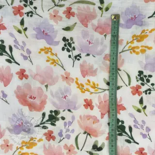 Muślin double gauze Big summer flowers digital print