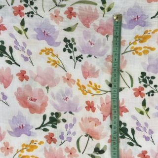 Podwójna gaza/muslin Big summer flowers digital print