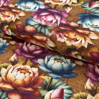 Wiskoza lniana Marigold design C digital print