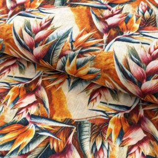 Wiskoza lniana Marigold design A digital print