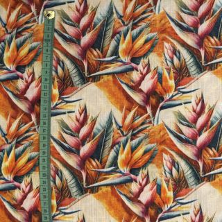 Wiskoza lniana Marigold design A digital print