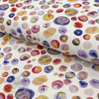 Tkanina wiskozowa z lnem Natural Lin Livy blue digital print