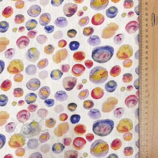 Tkanina wiskozowa z lnem Natural Lin Livy blue digital print