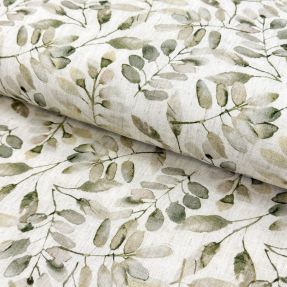 Tkanina wiskozowa z lnem Natural Lin Lissy ecru digital print