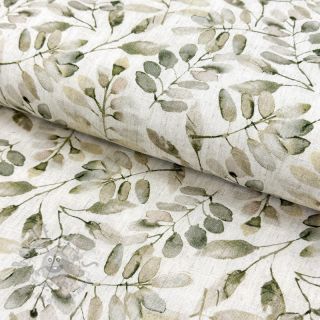 Tkanina wiskozowa z lnem Natural Lin Lissy ecru digital print