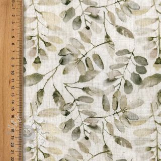 Tkanina wiskozowa z lnem Natural Lin Lissy ecru digital print