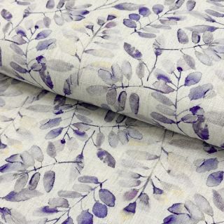 Wiskoza lniana Natural Lin Lissy purple digital print