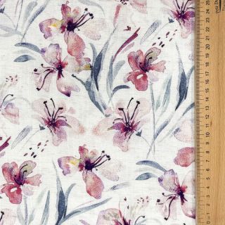 Wiskoza lniana Natural Lin Laurel pink digital print
