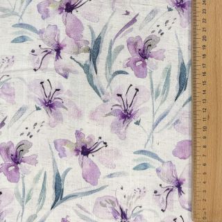 Wiskoza lniana Natural Lin Laurel purple digital print