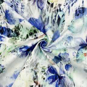 Tkanina bawełniana SATIN Maui blue digital print