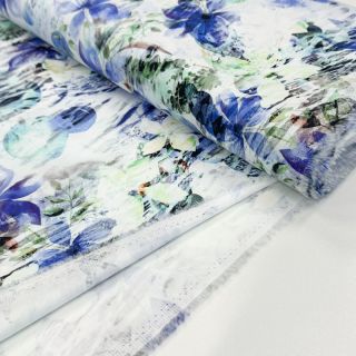 Tkanina bawełniana SATIN Maui blue digital print
