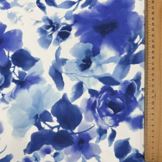 Tkanina bawełniana SATIN Kauai blue digital print