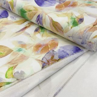 Tkanina bawełniana SATIN Hawaii yellow digital print