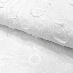 Bavlnená látka EMBROIDERY Catchy Swingy white