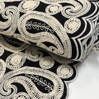 Bavlnená látka EMBROIDERY Anouk black