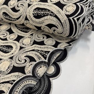 Bavlnená látka EMBROIDERY Anouk black
